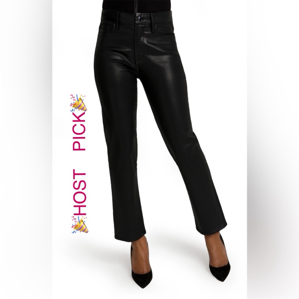 🎉HP🎉 NWT Good American Good Legs Straight Coated Jeans